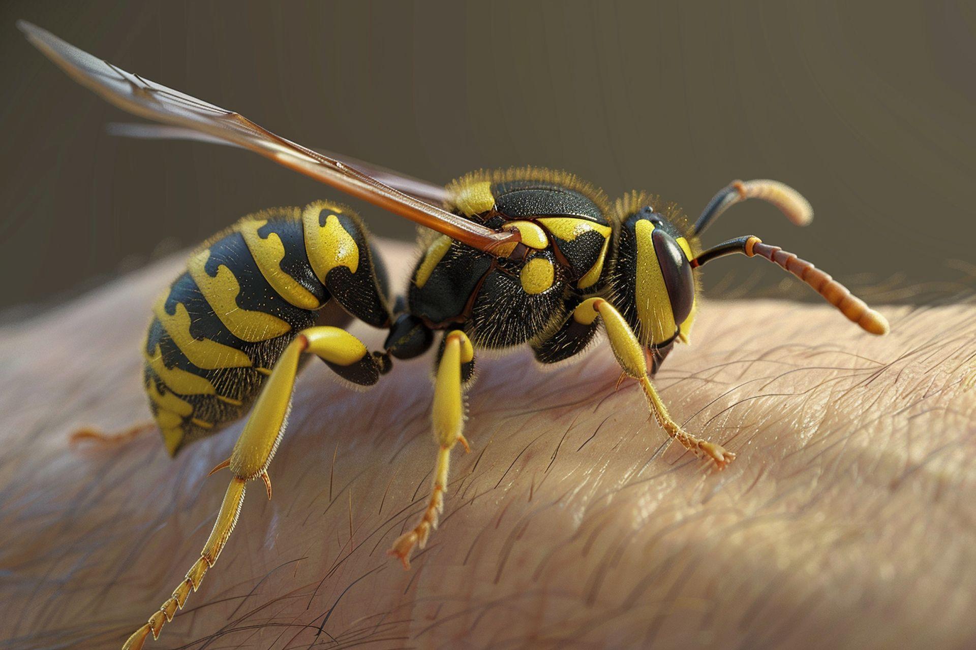 Avispa después de picar en un brazo a una persona. Codigo2 Studios