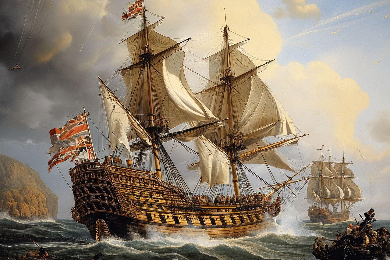 Barco de la Royal Navy de la época de 1740.  Codigo2 Studios