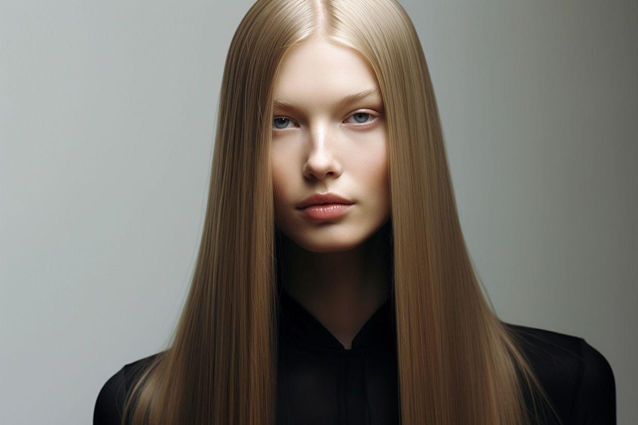 Chica con pelo muy liso y cuidado. Codigo2 Studios