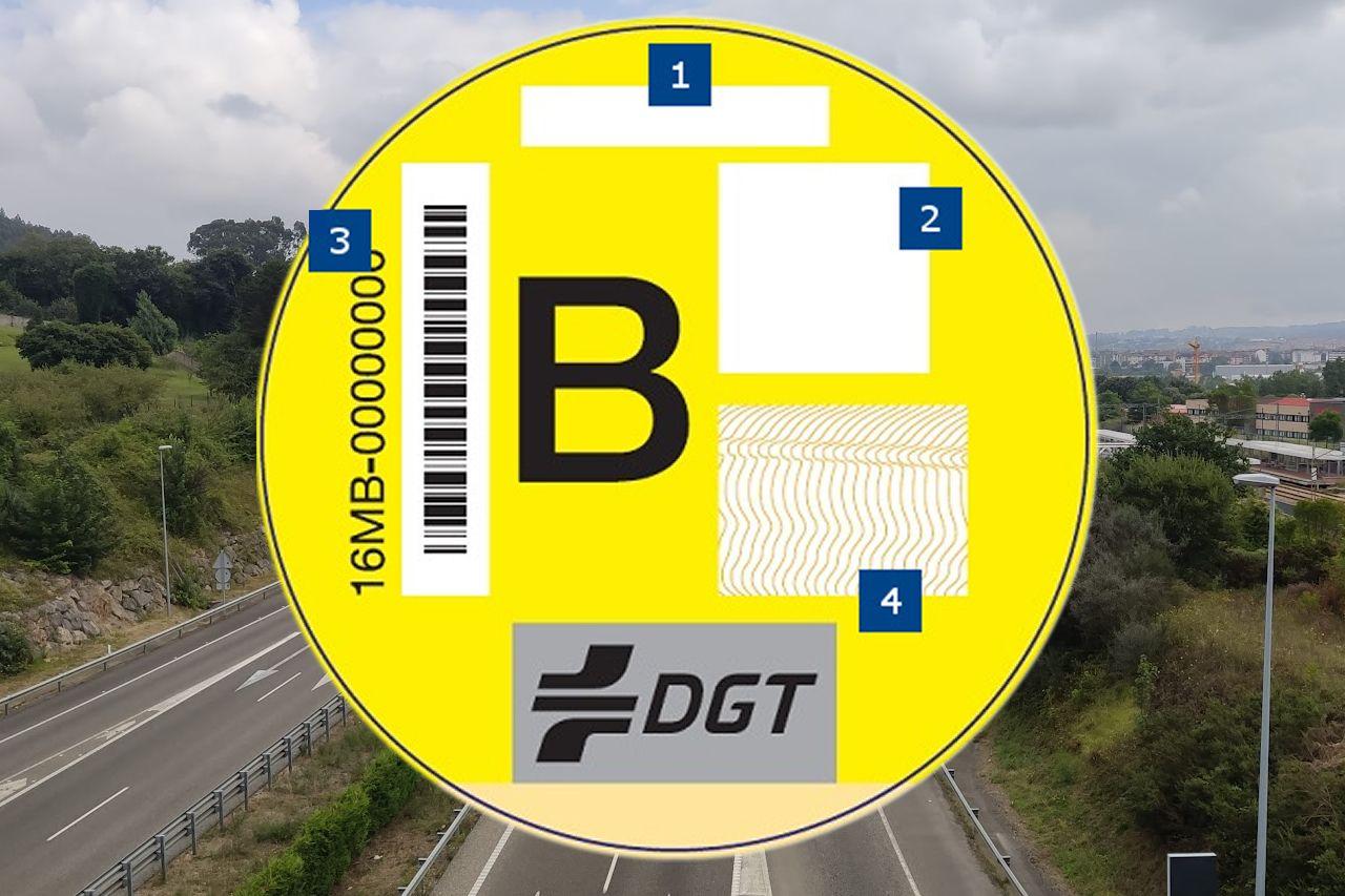 Etiqueta ambiental tipo b de la DGT. Codigo2 Studios