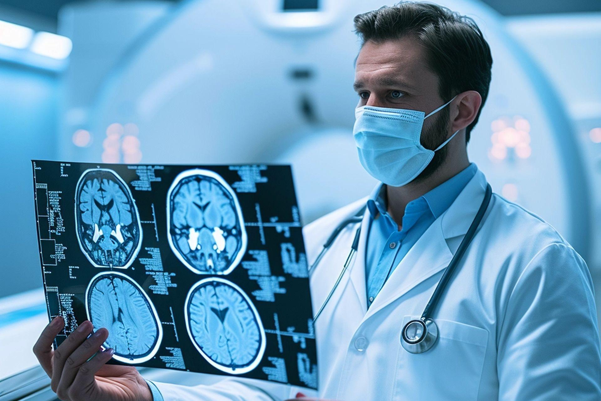 Médico observando radiografía en un hospital. Codigo2 Studios