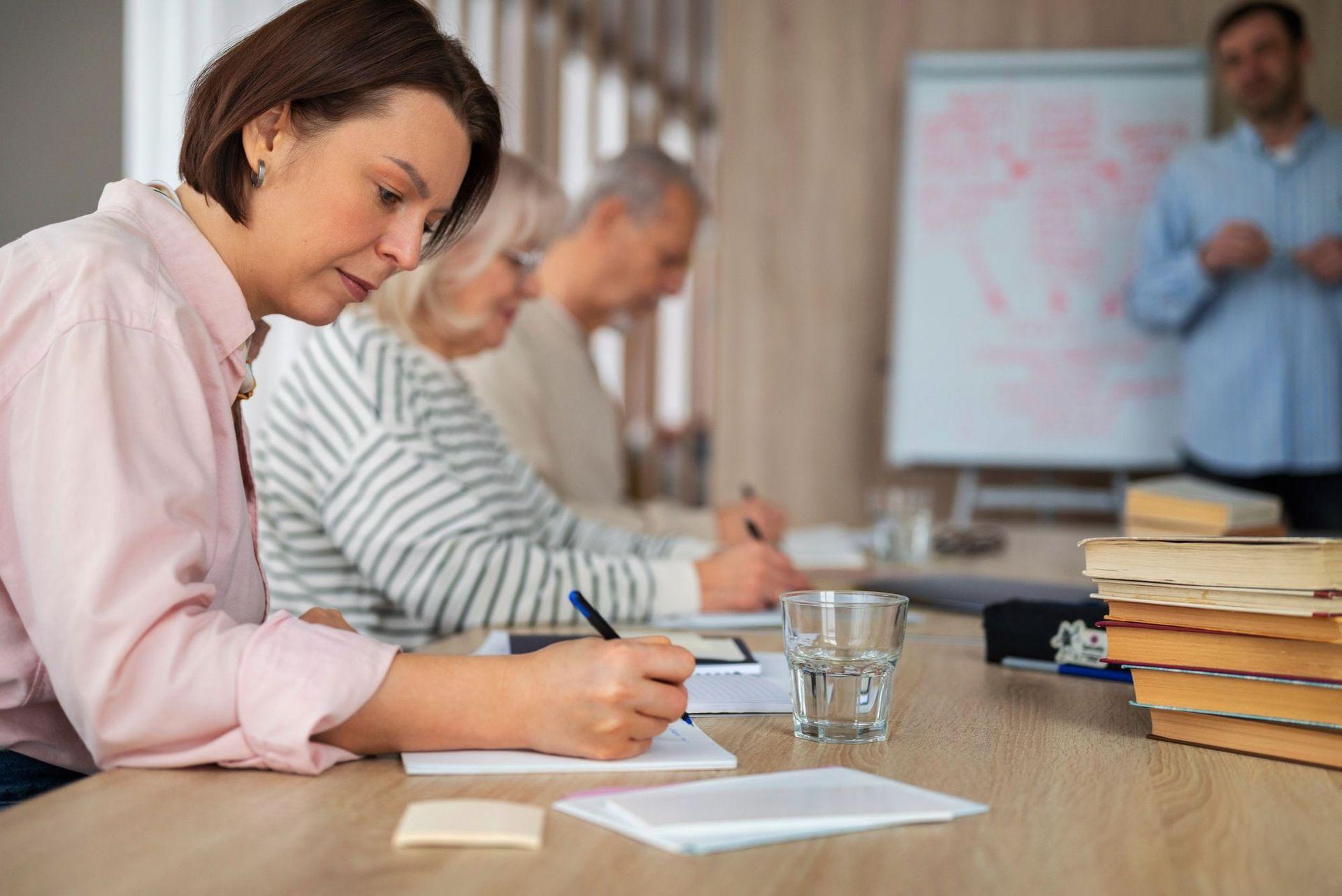 Desempleados en clase de capacitación. Foto Freepik