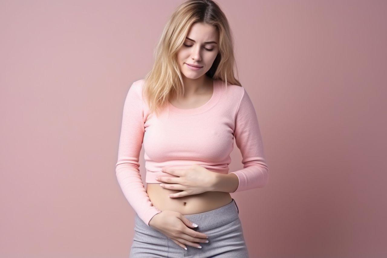 Mujer con dolor de estómago. Codigo2 Studios