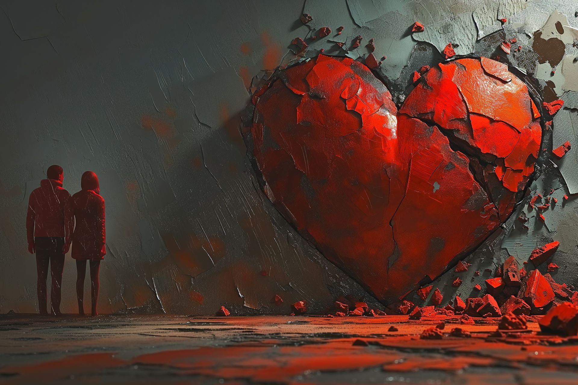 Ilustración que evoca el fin del amor. Codigo2 Studios