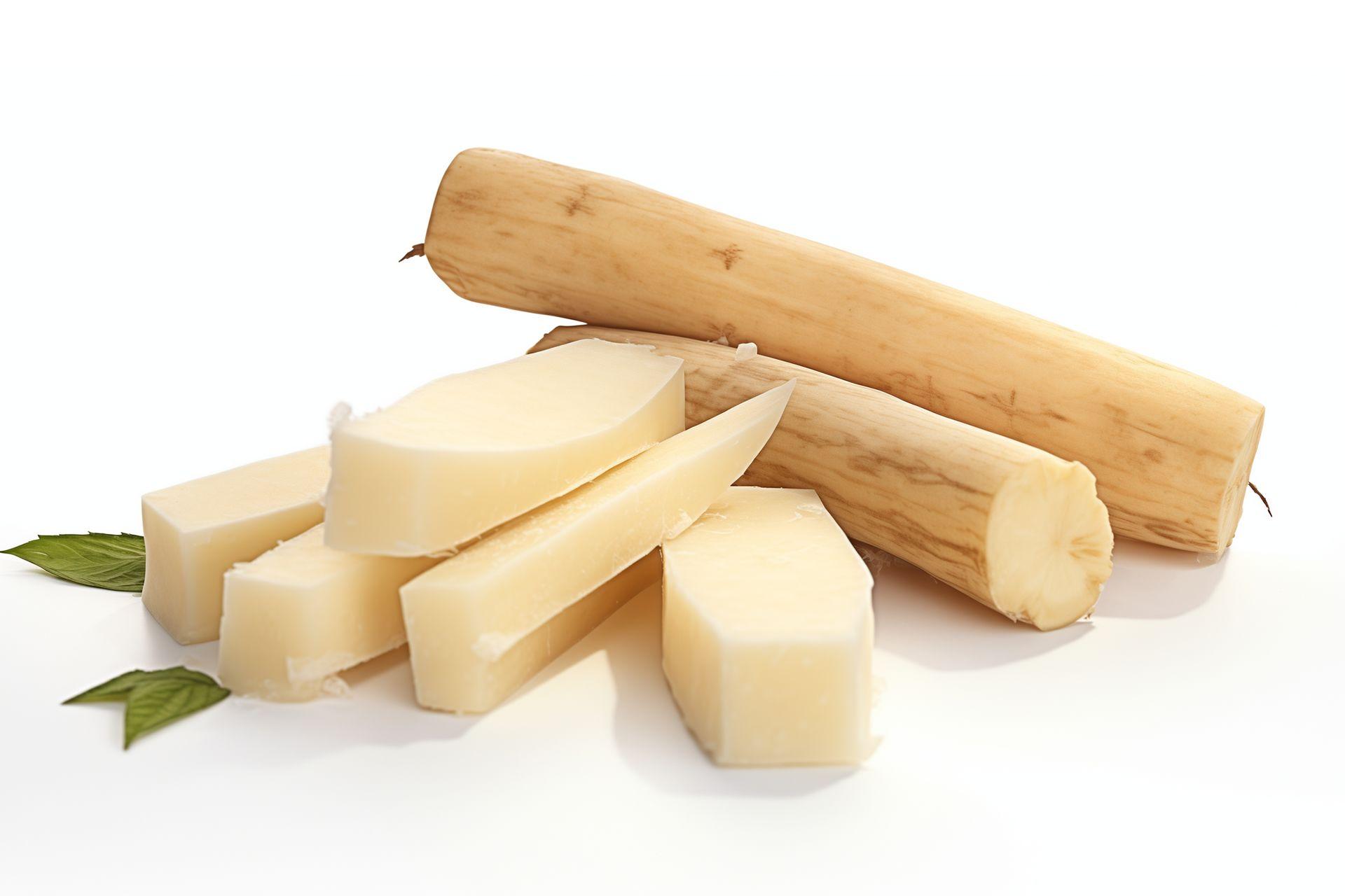 Bastones de Yacón limpios y listos para cocinar. Código2 Studios.